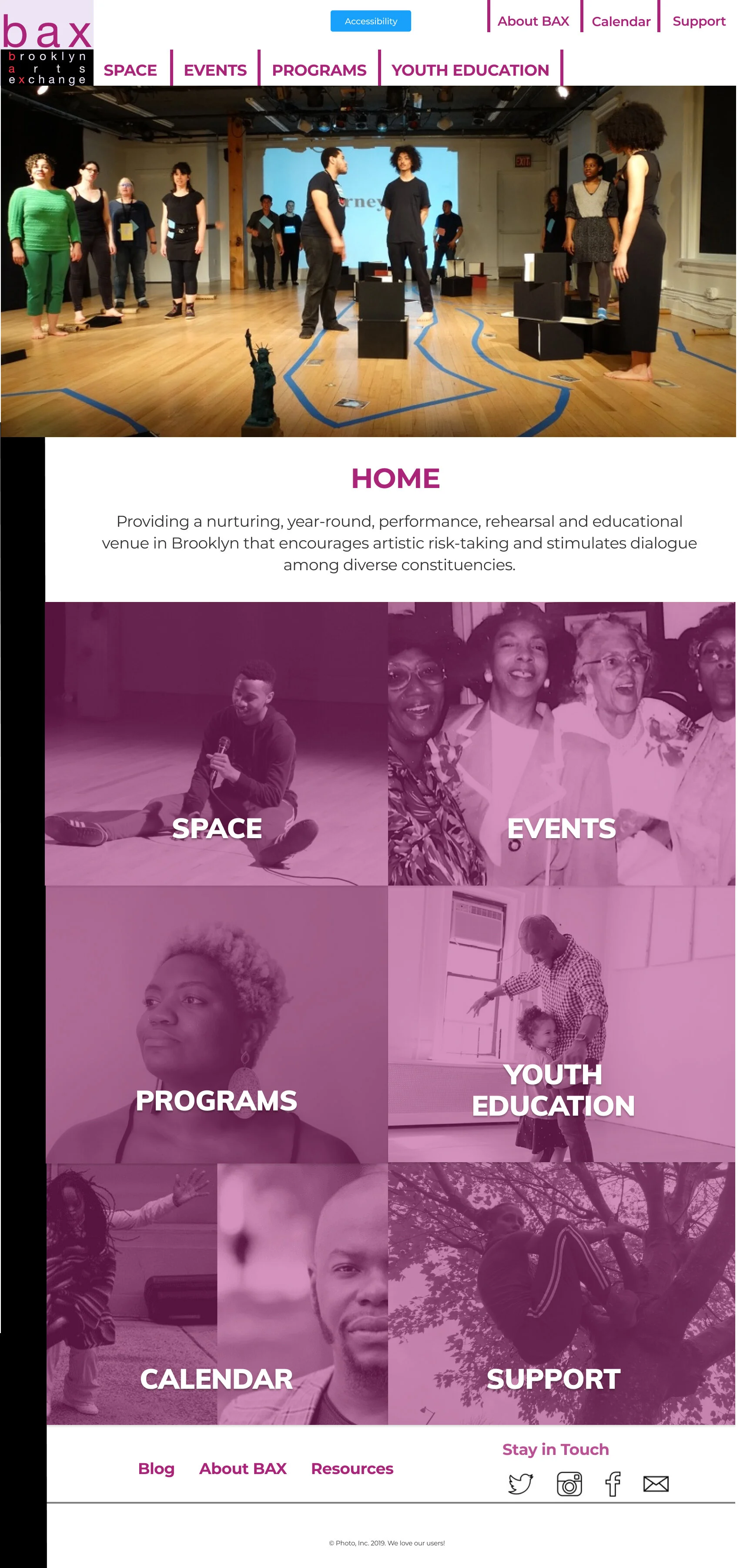 Final, high-fidelity version of BAX’s homepage.