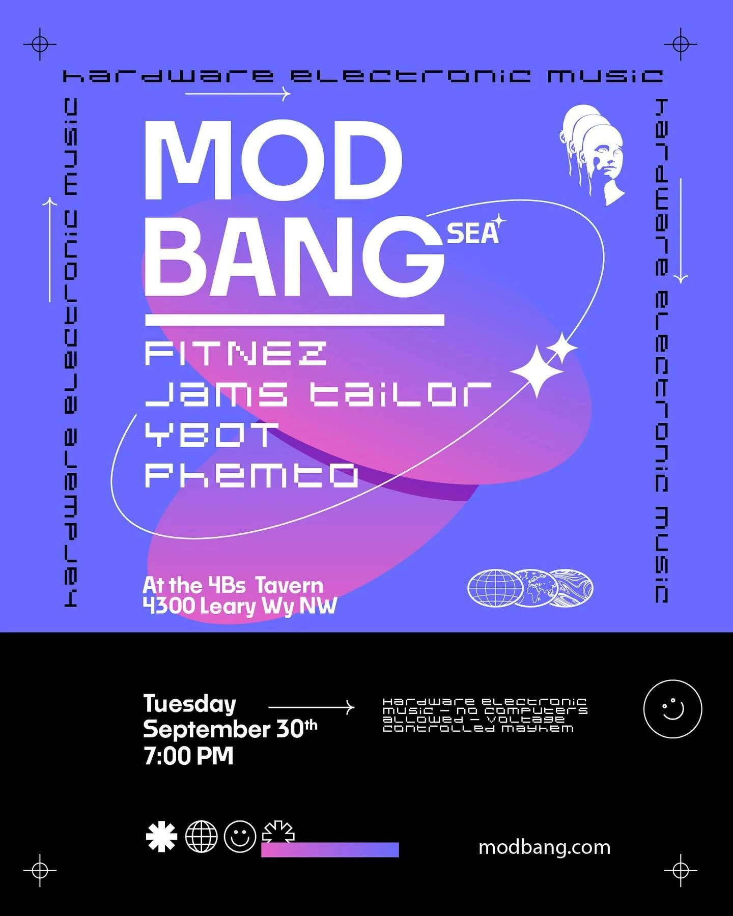 There&rsquo;s an unmistakable crispness in the air. THAT&rsquo;S NOT FALL, IT&rsquo;S SEPTEMBER MODBANG TIME!

Come shake your dry leaves 🍂 and 🎃 spice up the dance floor while our killer lineup 🔊 throws it down!

🍁 FITNEZ
🍁Jams Tailor @jamstail