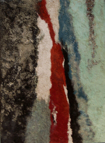 “Rising Magma” oil and sawdust on board 48” x 36” SOLD