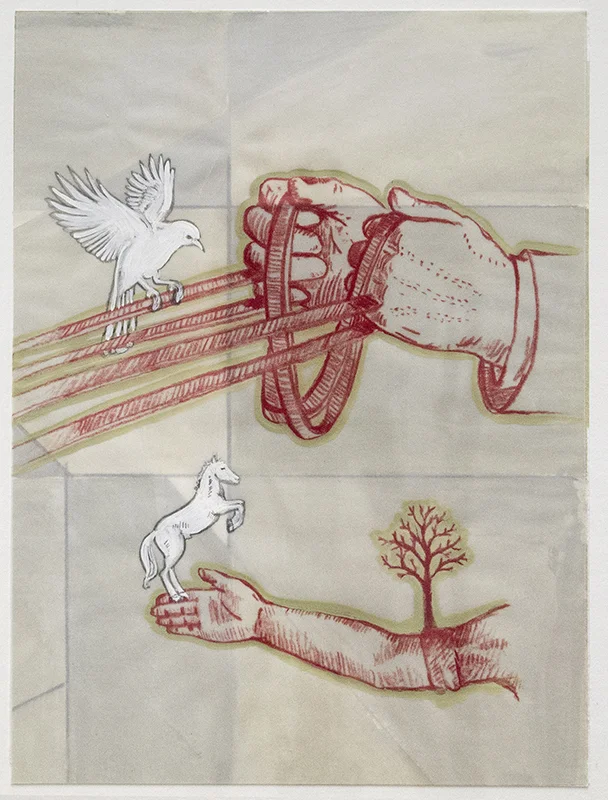 Drawing Conte, Charcoal, Gouache, Acrylic, wax pencil on paper