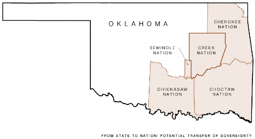 Previous boundaries of the ‘Five Civilized Tribes’. Image source: the author.