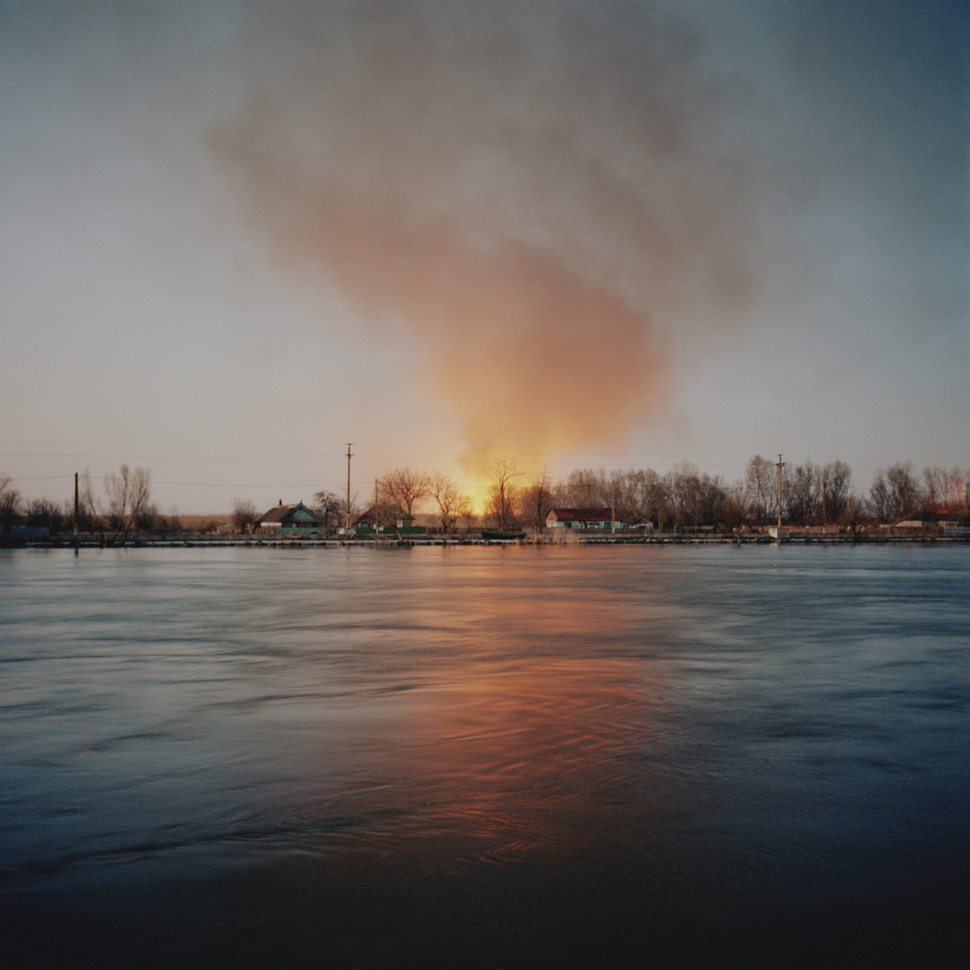  Fire in the Danube delta near Sulina. 