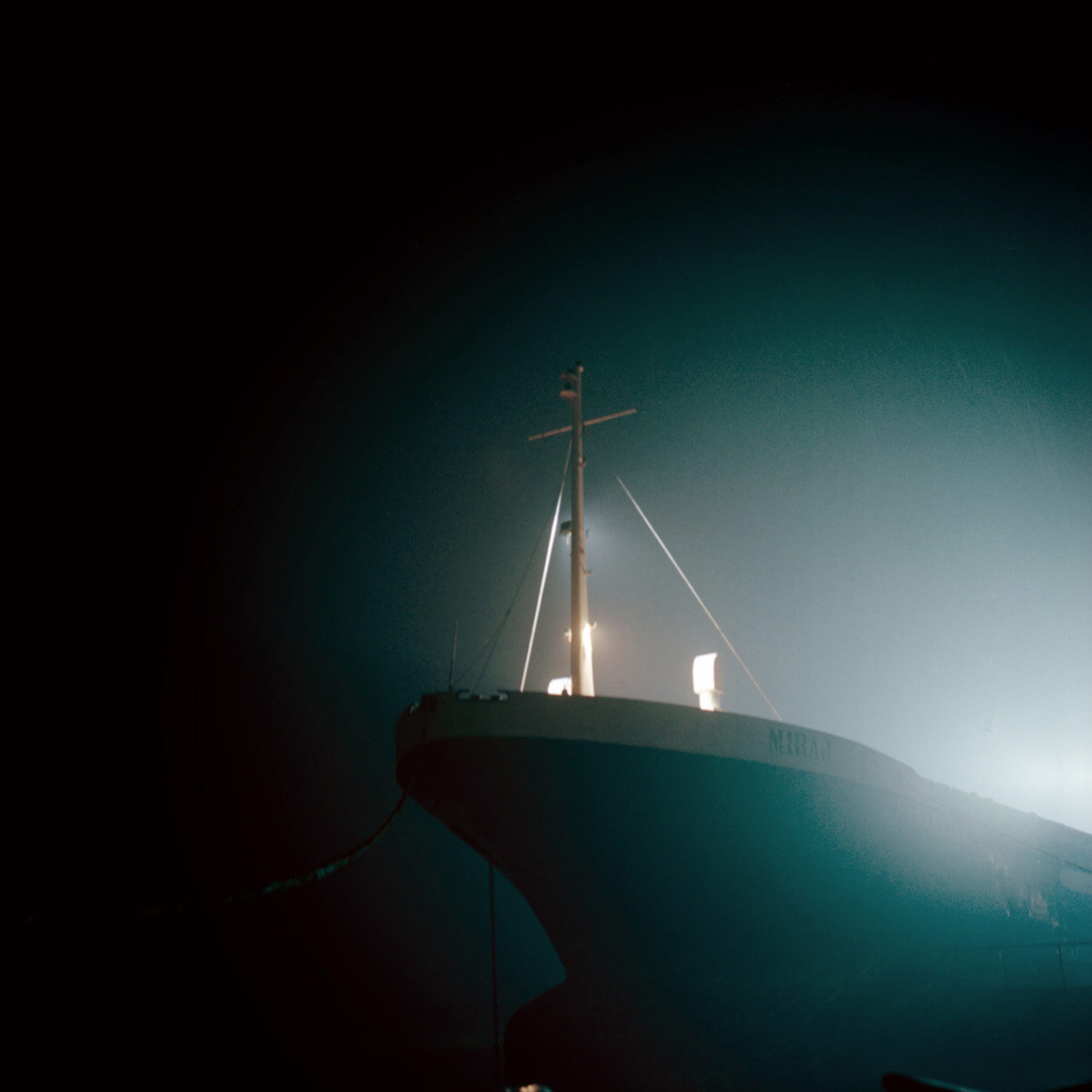  A boat is mooring in Sulina. It waits the morning to leave. 