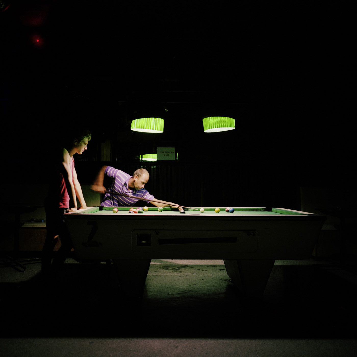 Young people playing pool in the "Tip Top" bar in Sulina 