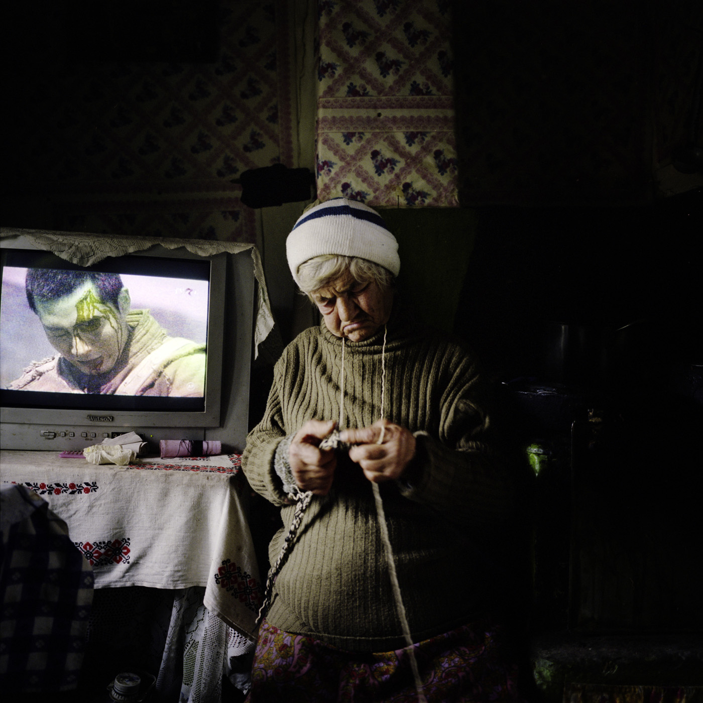  Varvara in her house, in the village of Cardon, not far from Sulina. She died a few weeks after the photo. 