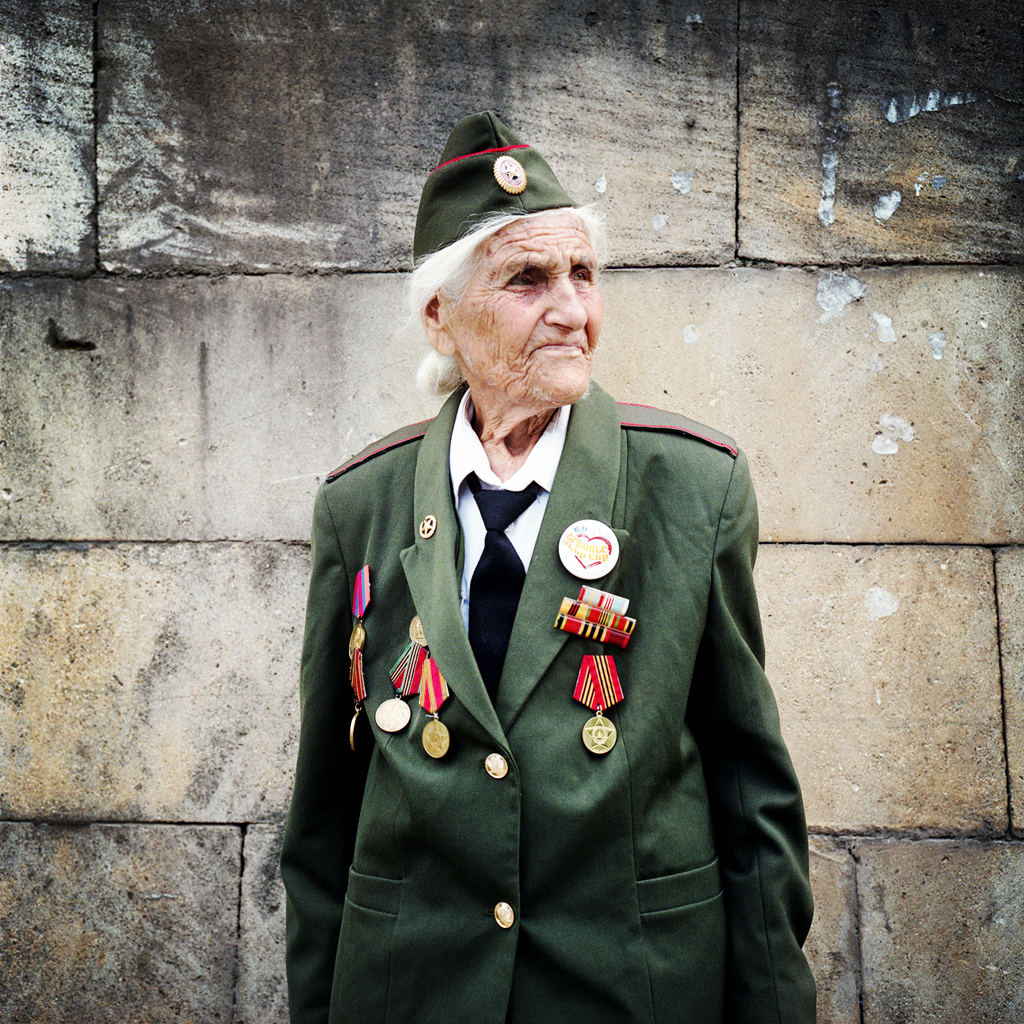 A veteran from the Great Patriotic War with her medals, the day of the commemoration of the 20th anniversary of the independence of Nagorno-Karabagh 