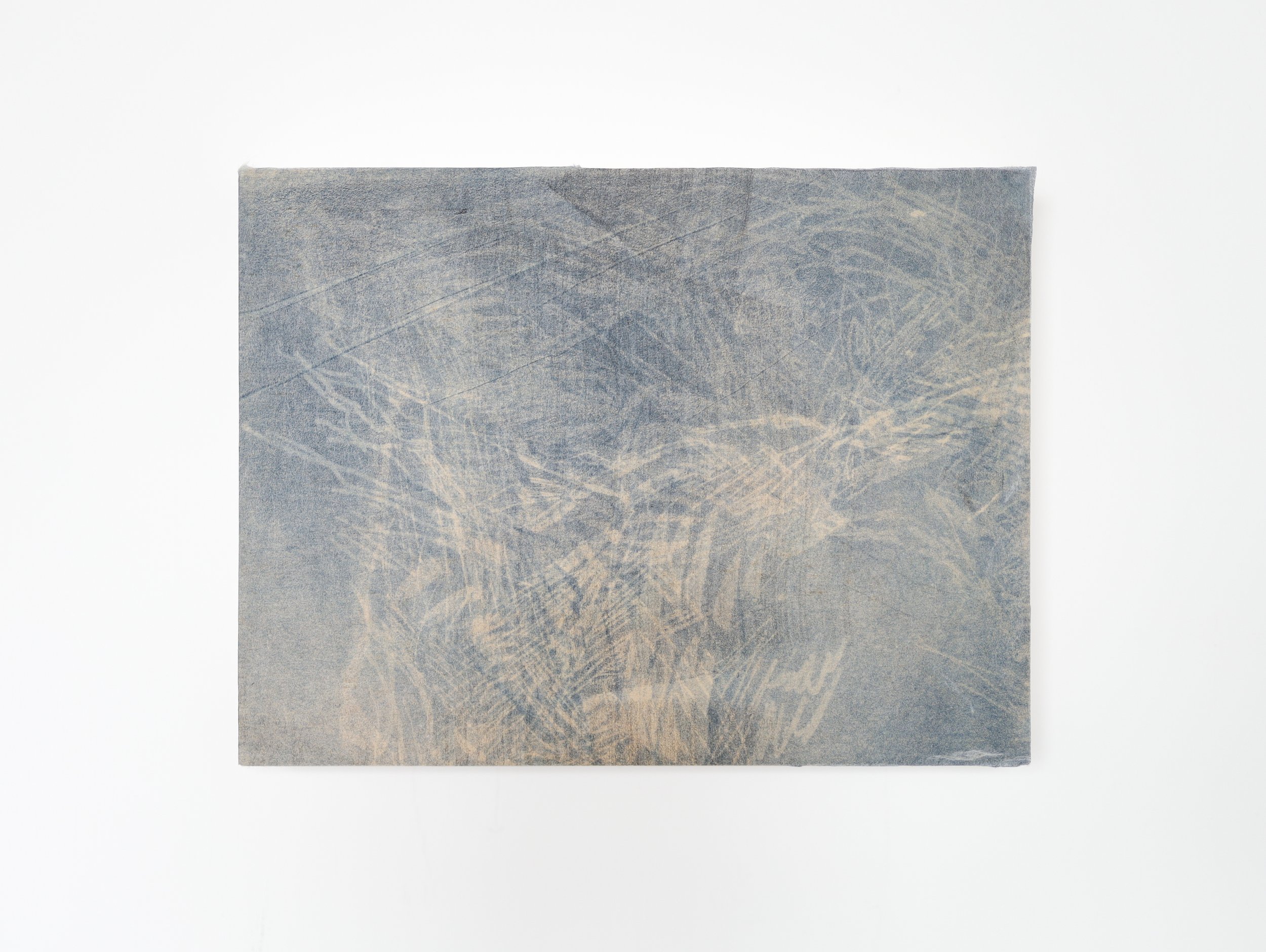 And from these delicate differences in the hues, the shadows take on a tinge particularly their own, V ; Japanese tissue paper monotypes collaged on wood panel, 15.25 × 20.25 cm, 2024