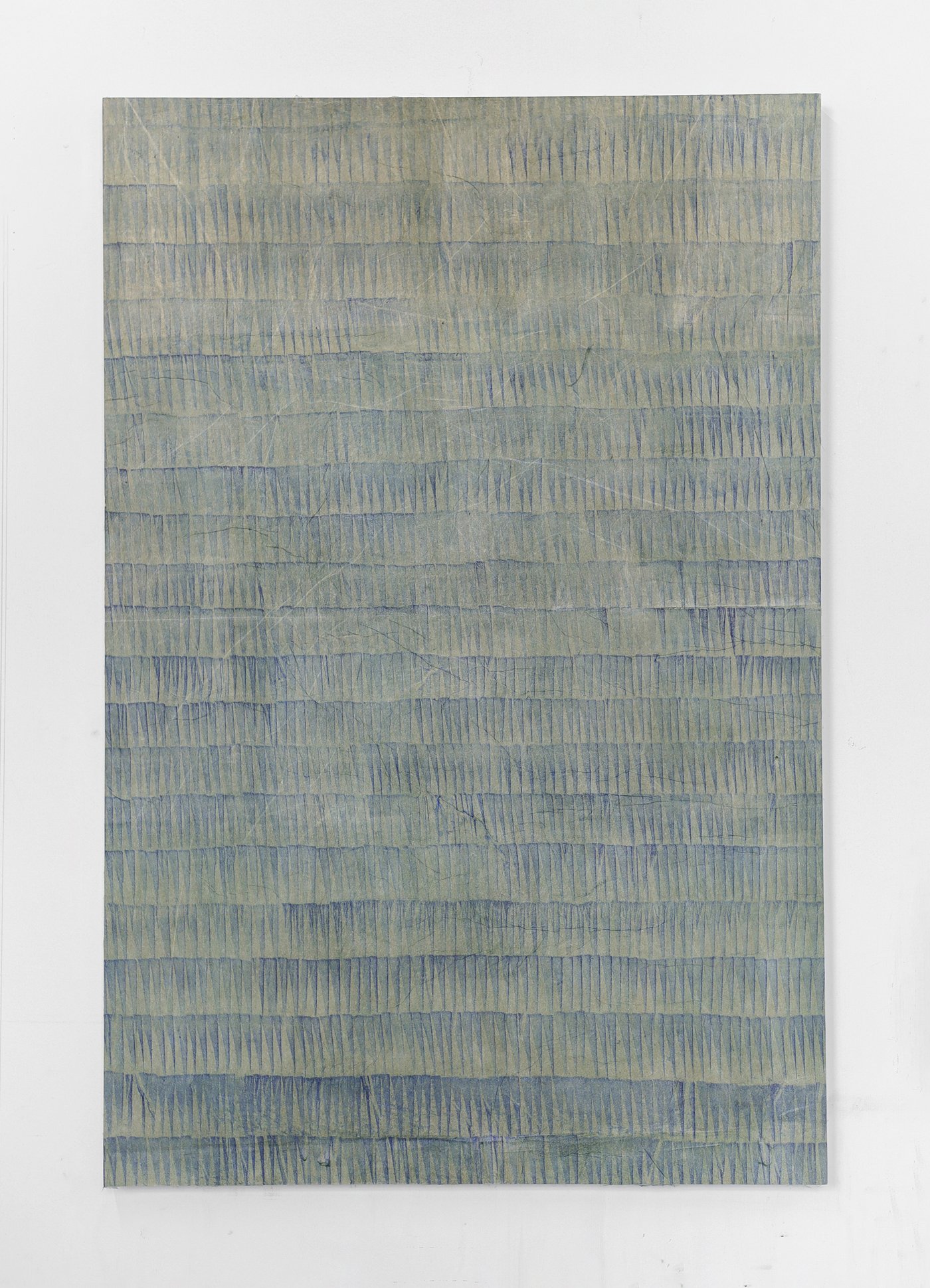 Motif of moss and marine ; Japanese tissue monotypes collaged onto wood panel, 122 × 81.25 cm, 2024
