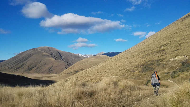 Hiking beside the Opuha River looking for trout and not finding any