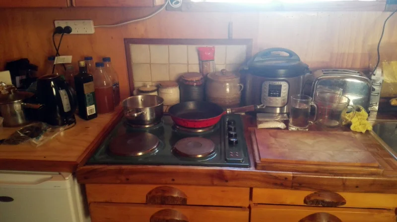 I pre-prepared a lot of meals and brought a toaster and pressure cooker to make other quick ones!