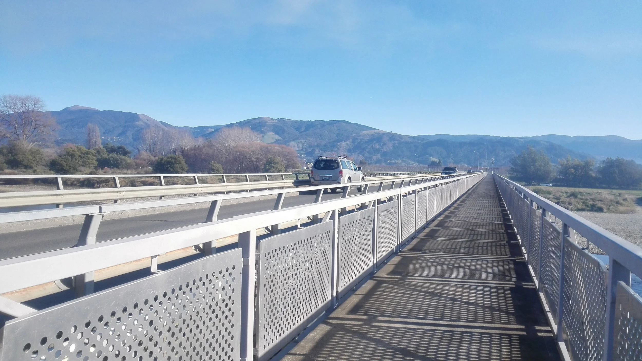 Though the narrow bridge is pretty hairy to cross, especially with so many big trucks around.