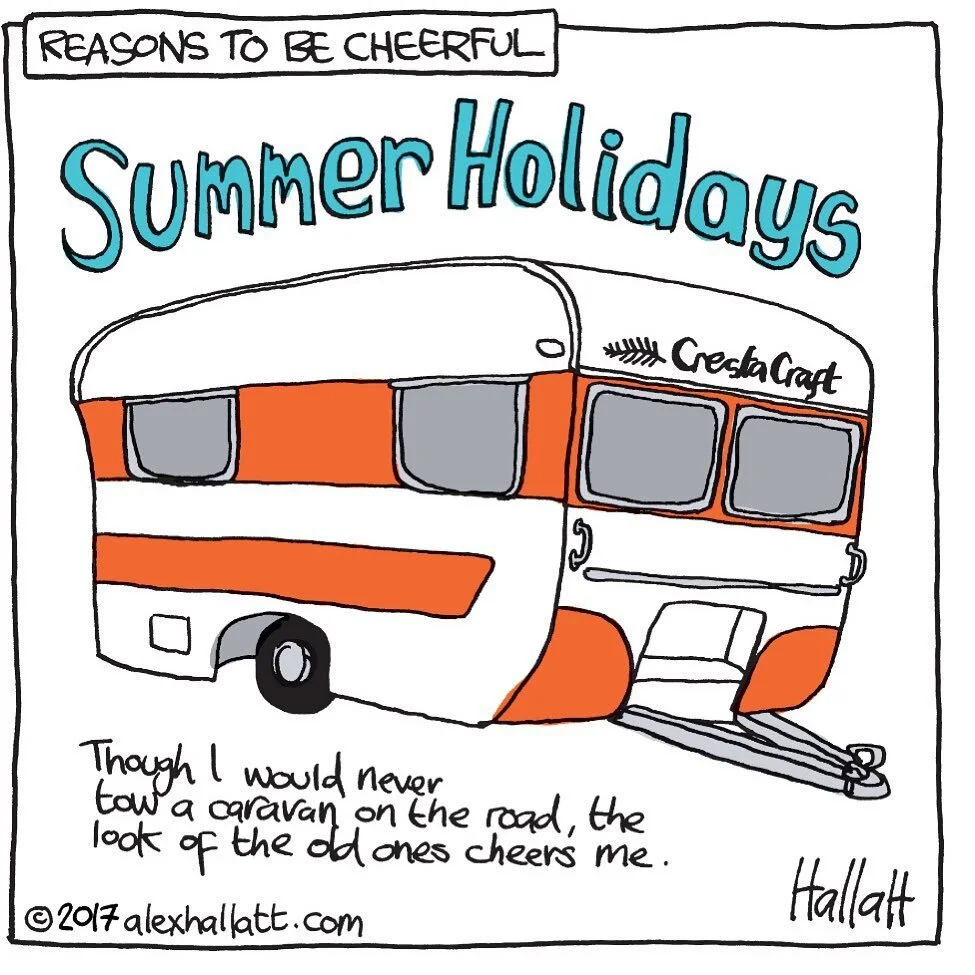 The best Reasons to be Cheerful are now in a book. Search for ISBN 978-0-473-54254-2  or copy and paste https://books2read.com/cheerfulreasons into your browser.⁠⠀
--⁠⠀
#ReasonsToBeCheerful #illustratorsofinstagram #illustratorsoninstagram ⁠⠀
#cartoon⁠⠀
#cartoonistsofinstagram⁠⠀
#caravan #summerholiday #summervacation