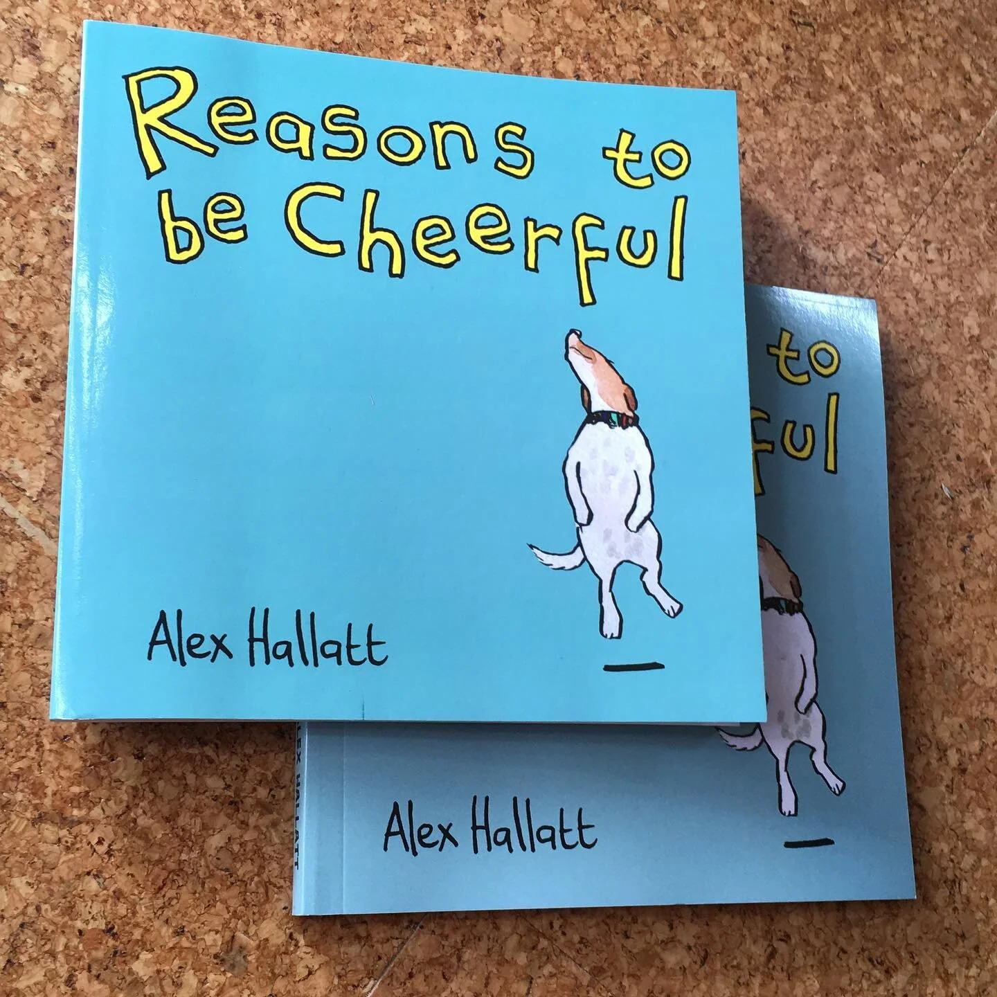 Got my first copies of Reasons to be Cheerful. Top is Ingram Spark which goes to real world booksellers. Below that is Amazon. Same files but colour changes!