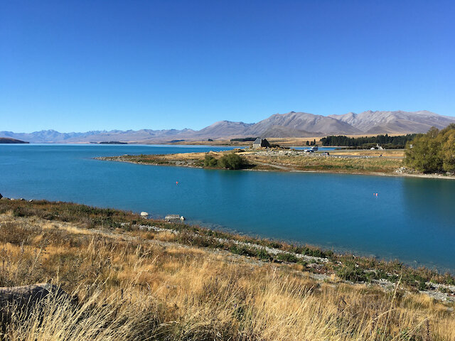 Lake Tekapo without the hordes of tourists you usually see around Church of the Good Shepherd