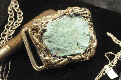 Turquoise belt buckle by Allan Stuck
