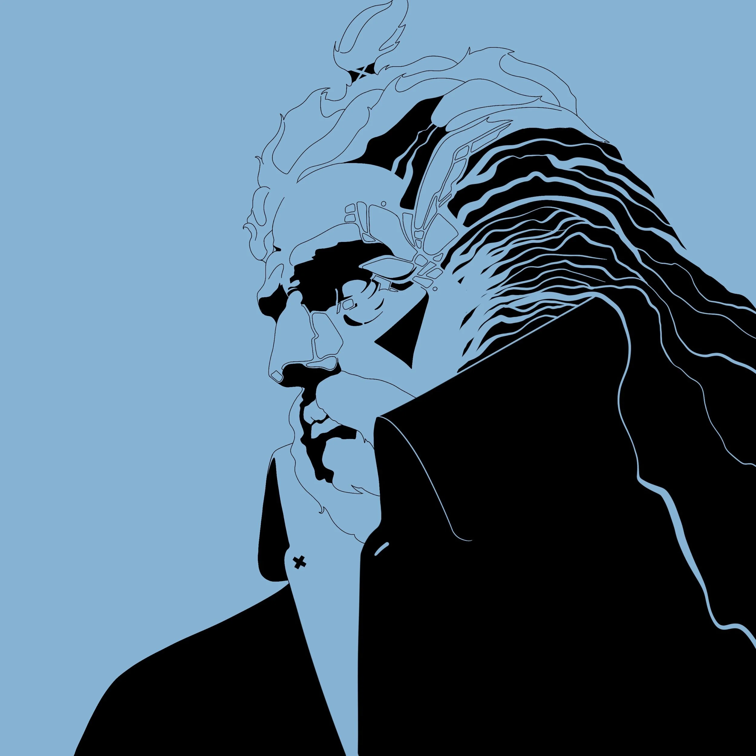 Grizzled Investigator 10"x10"