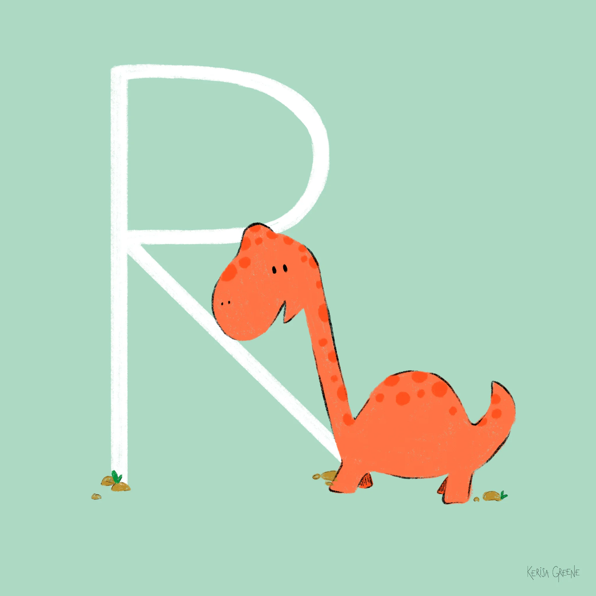 R is for Rhoetosaurus This dino is an herbivore who would have lived in Australia during the Jurassic period.