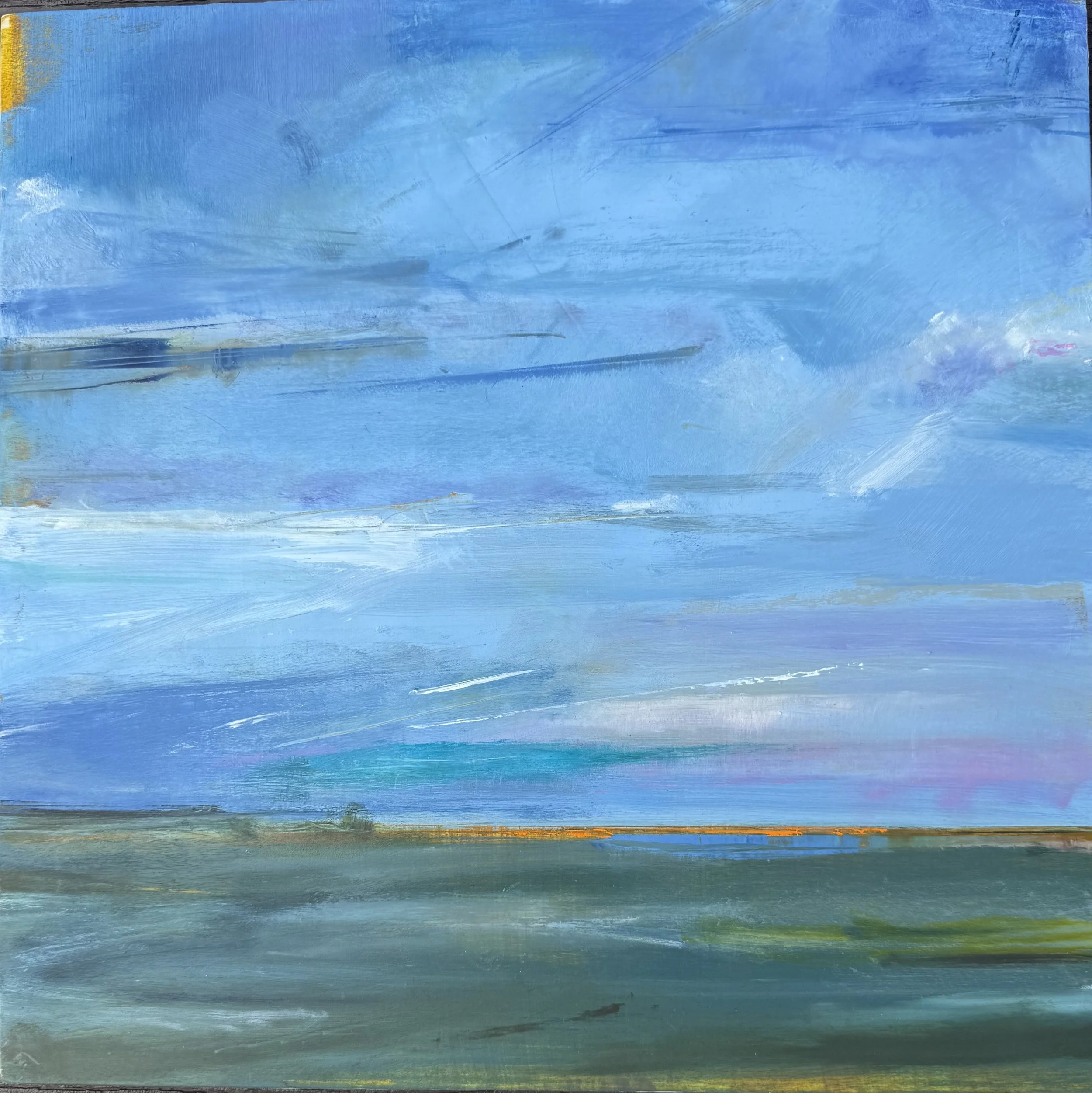  Sunny Bay  12×12  Oil on Board 