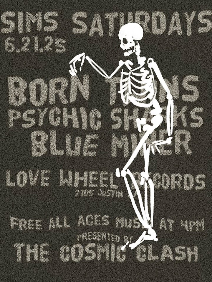 yeuh!! come to this show. not only is it free but for every $ you spend at @lovewheelrecordsaustin @simsfoundation gets a matching dollar amount!! plus food and drinks provided by a generous sponsor. 

@borntwinsmusic 6pm
@psychicsharkmusic 5pm
#blue
