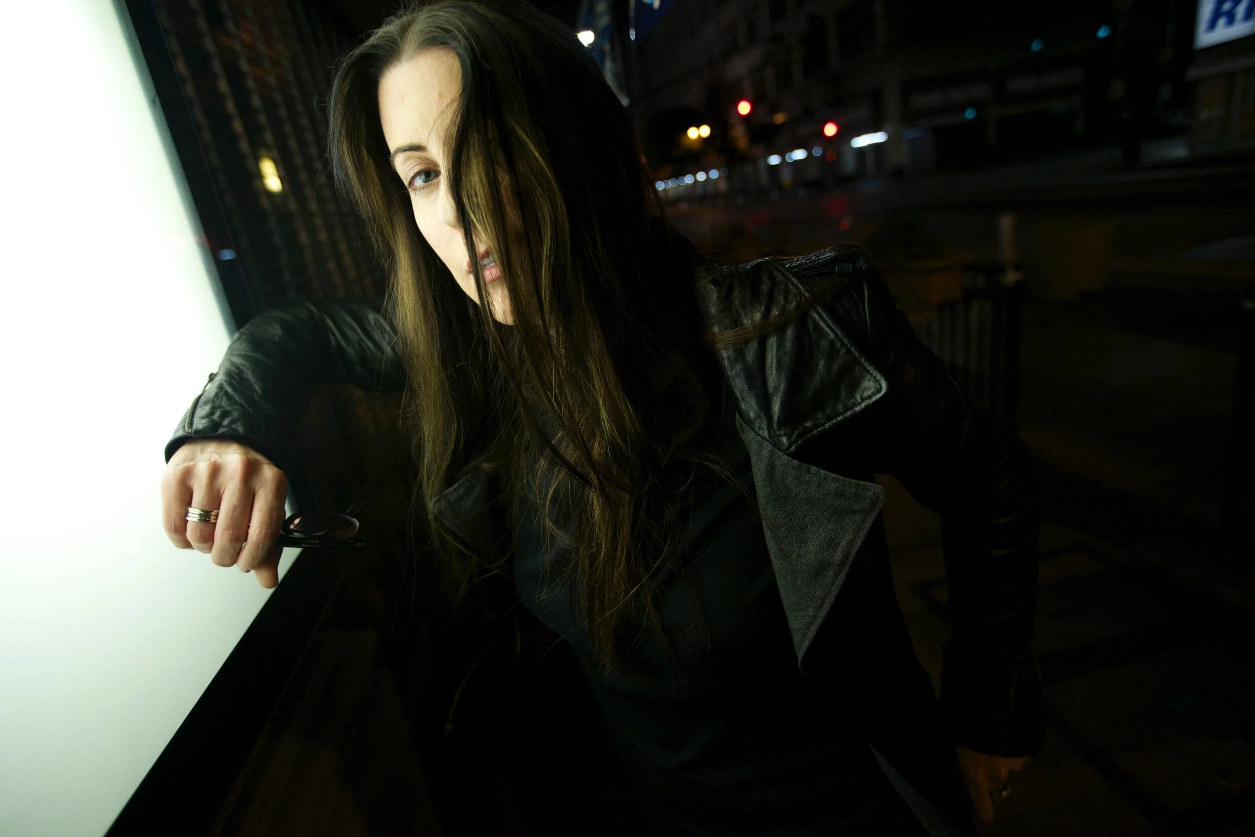 Connie Hunt Late Night Walk in Downtown 1 by Jim Shea.