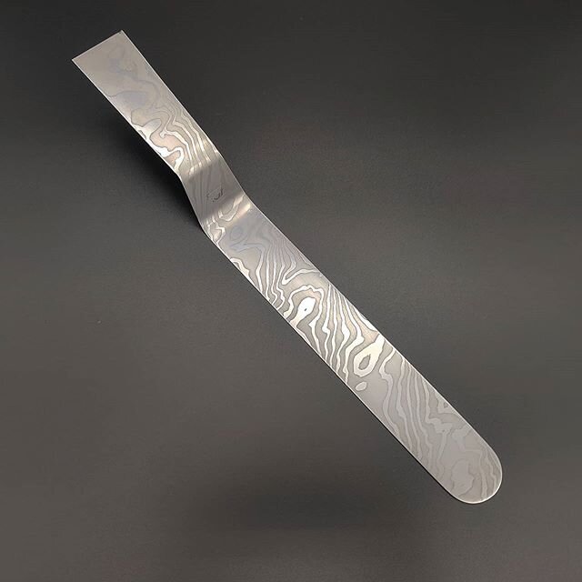 Here is the bigger one in progress.  #forging #blacksmithing #bladesmithing #bladesmith  #skilledtrade #bladesmiths #knifetrade #knifemaking #knifemakers  #damascussteel #damascus 
#kitchenknives #knifelovers  #cheflife #kitchenknife

#pastryknife #p