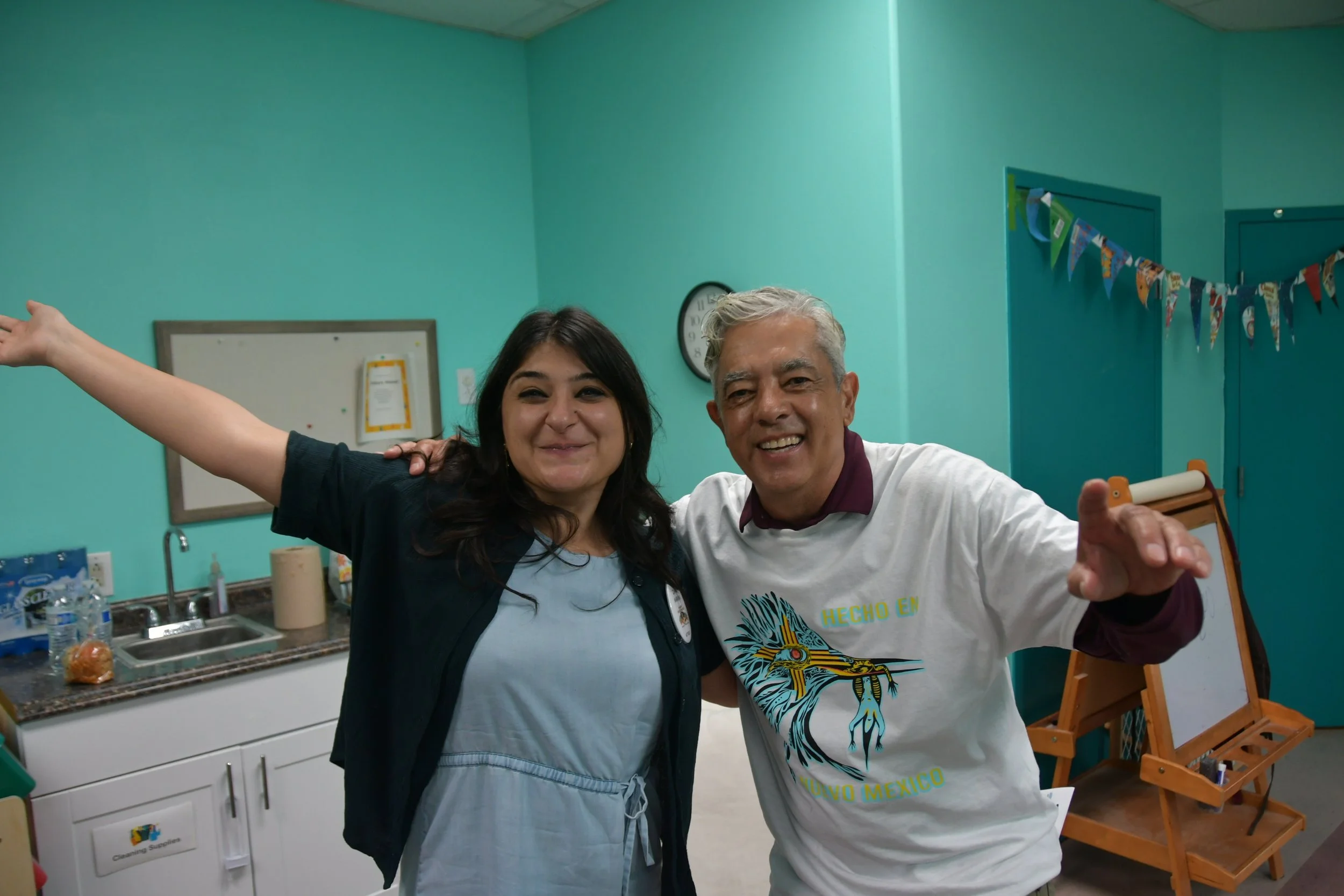 Authors Zahra Marwan and Carlos Meyer taking a break between presentations.