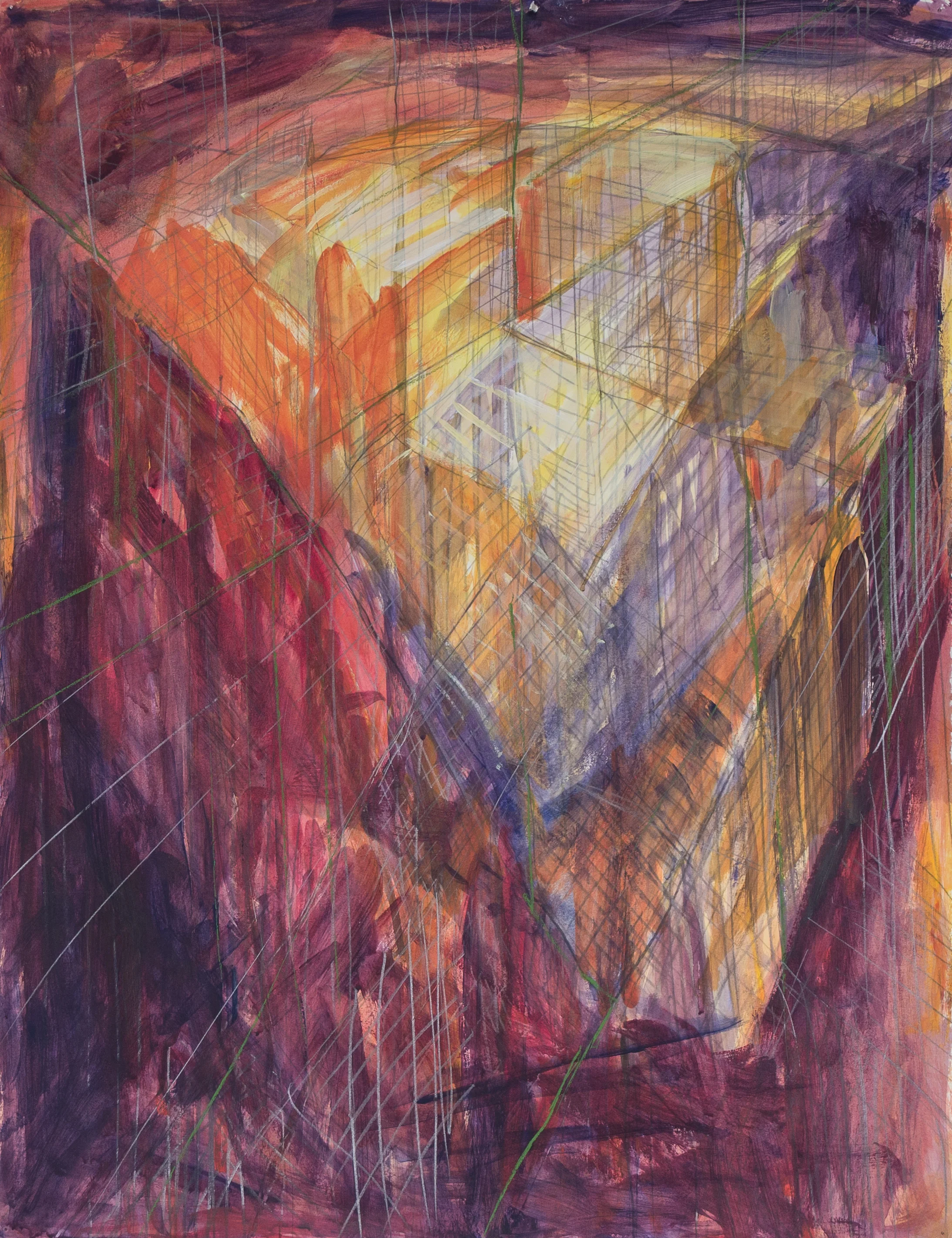 warehouse painting on paper 23"x30" 1,500.00