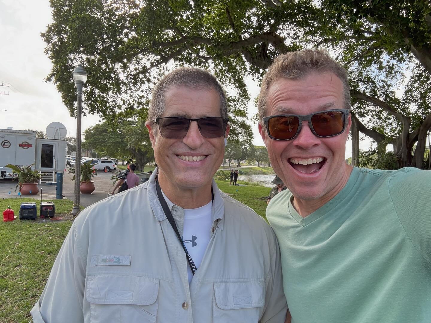 One of the best parts of this job is how I randomly run into old colleagues. This is ABC news legend Joe Biscotti. Years ago we filmed a documentary series on NASCAR together and neither of us have aged a bit!