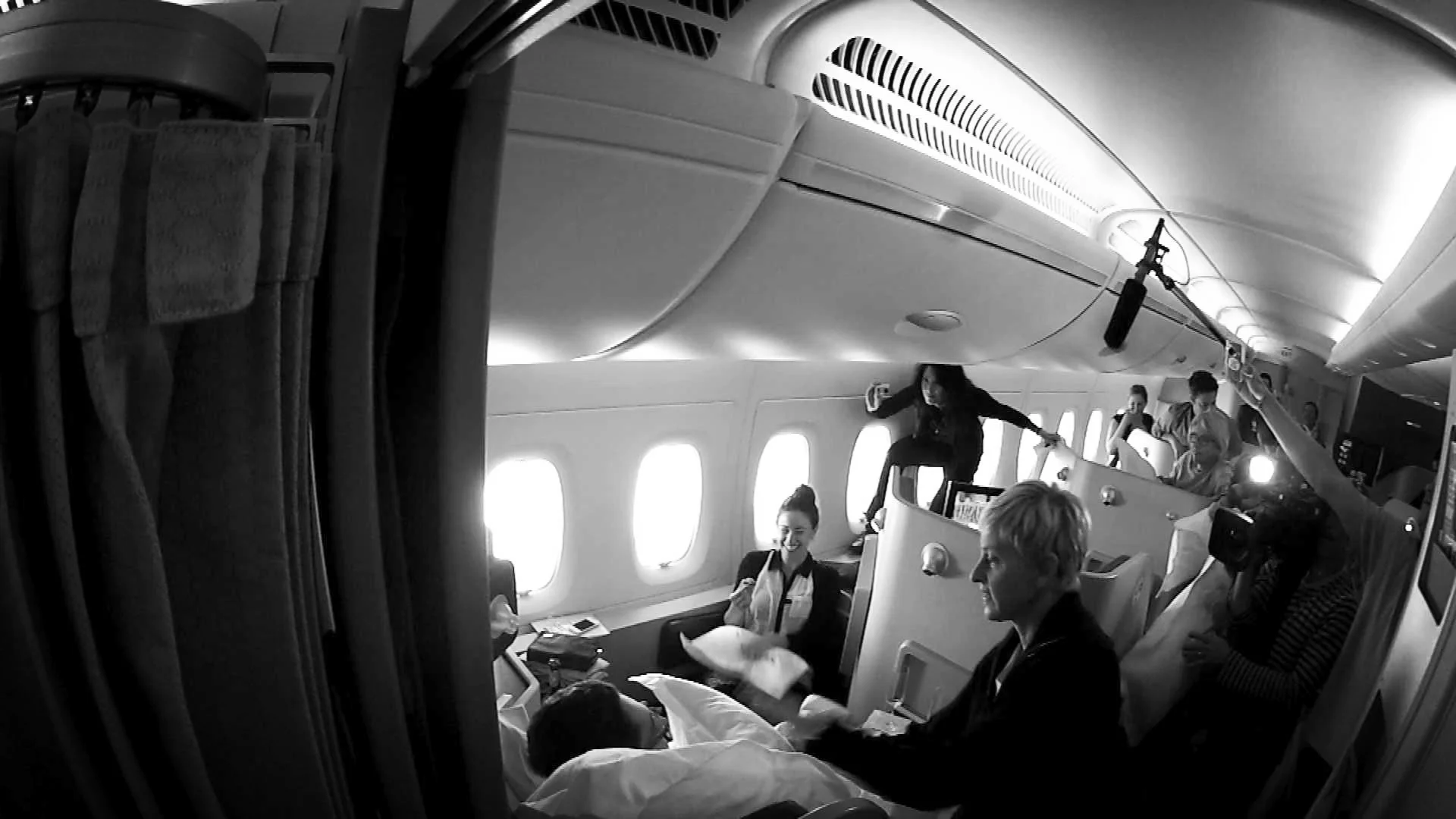 Directing a final tape piece on the flight back from my 2 live shows with Ellen in Australia.