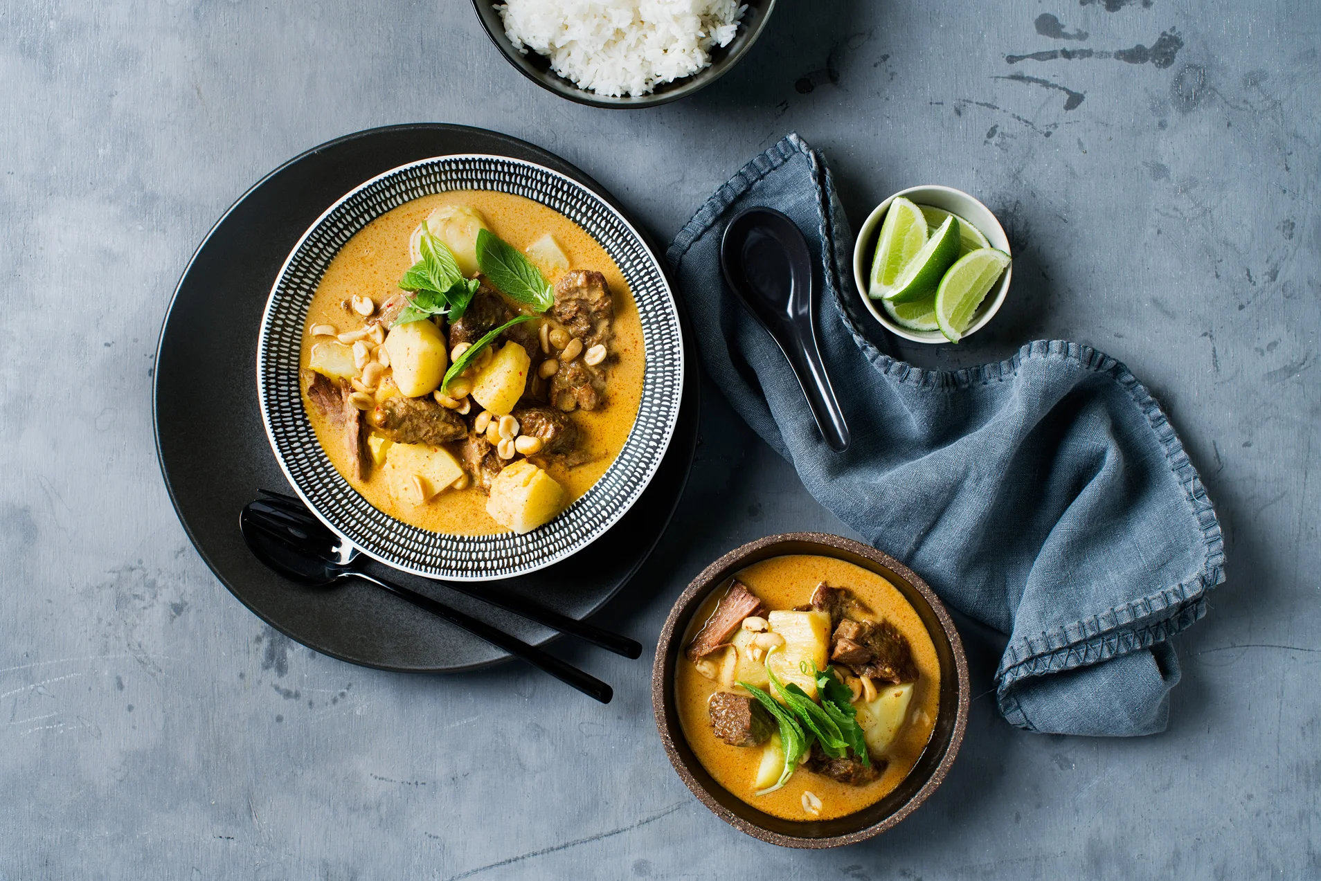Beef massaman curry $17.50 (Signature Thai dishes, Gluten-free)