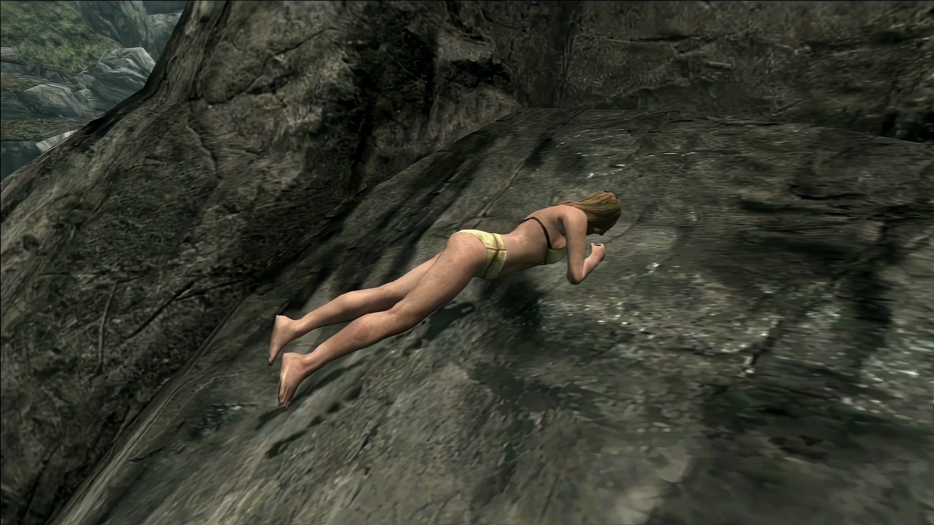  Georgie Roxby Smith,  The Fall Girl,  in-game performance and machinima (color, sound, 8’ 07”), 2012, still. 
