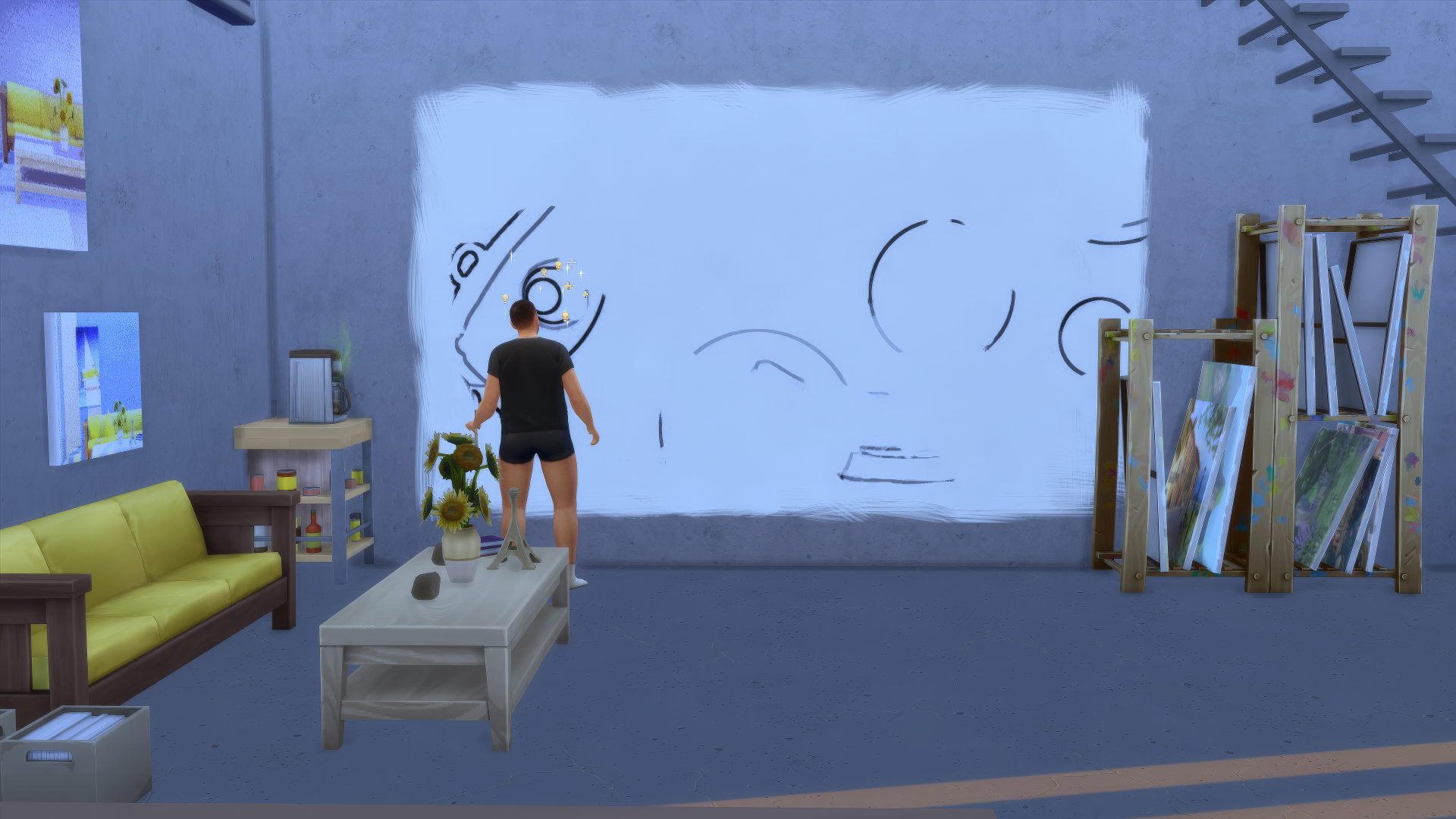  Adonis Archontides,  Adonis and the Labour of Artistic Production,  Performance documentation in  The Sims 4 , screenshots, Instagrams posts, 2017-2018 