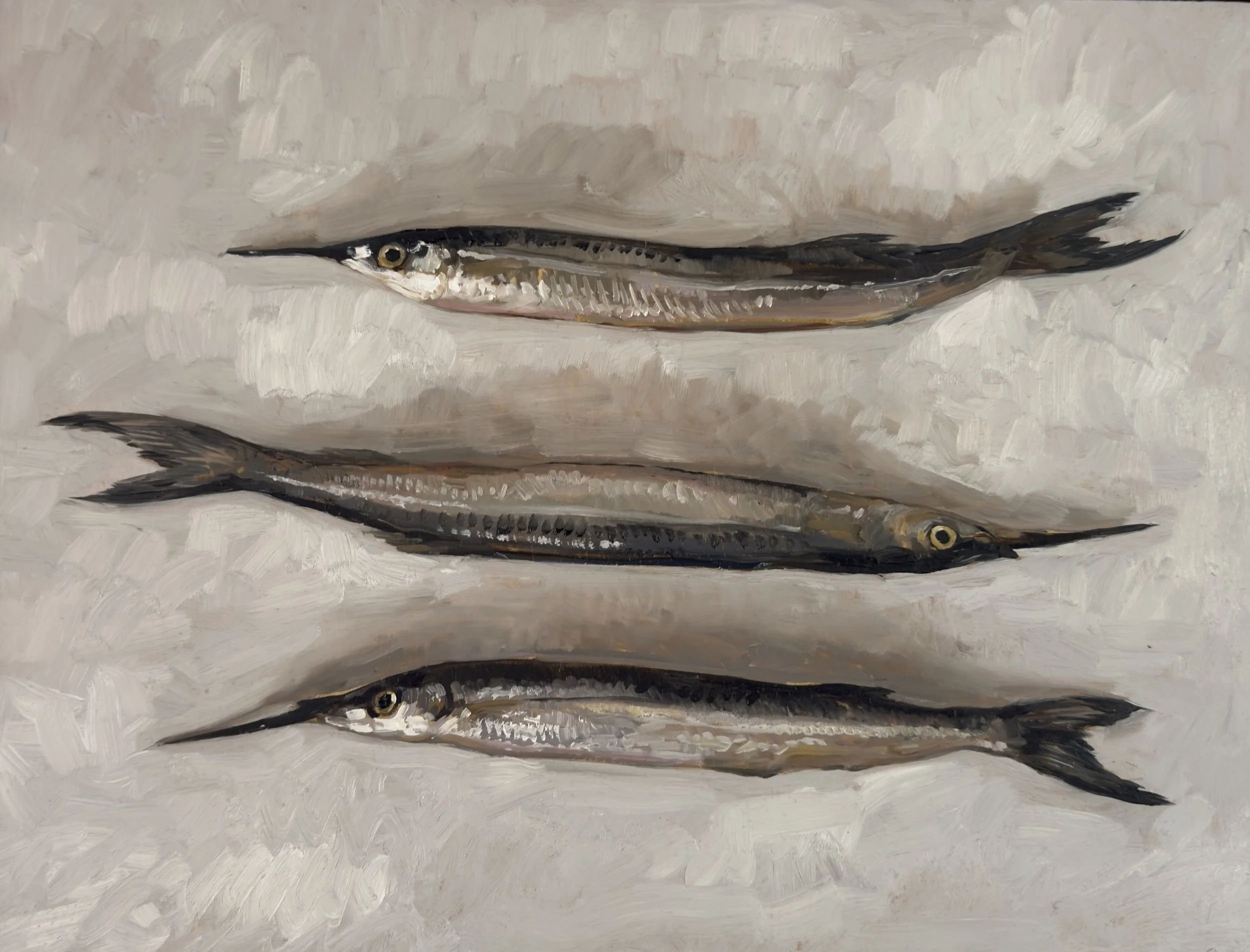 RichandStrange_AliceLauraPalmer_Garfish Garfish Garfish_2026_OilonPanel_30.5x40.5cm_1280AUD.jpg