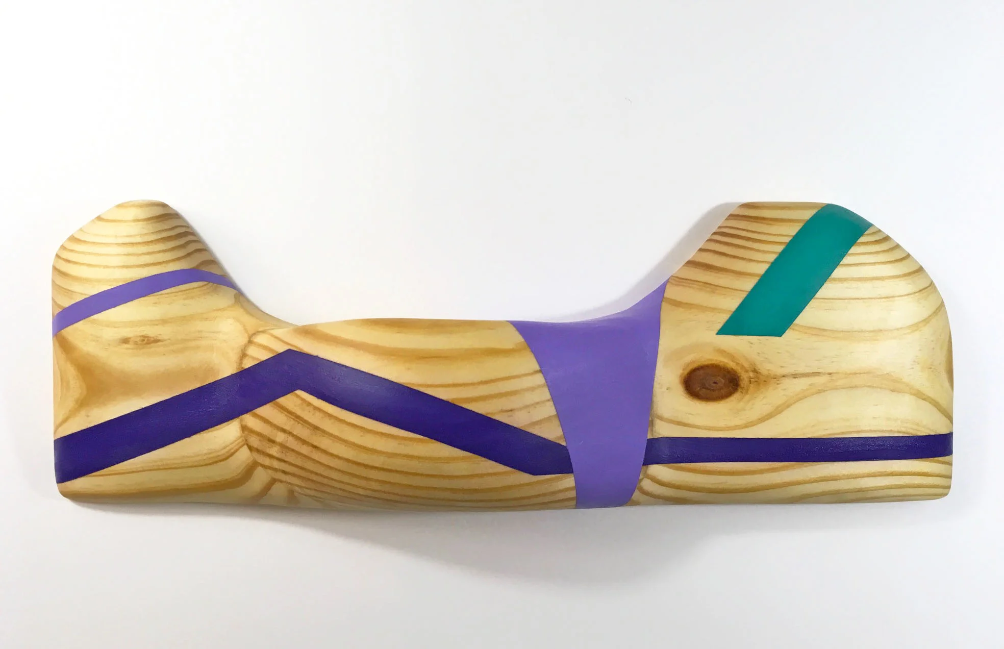 Untitled , Acrylic paint and butcher-block oil on pine, 16" x 5" x 3,” 2017.