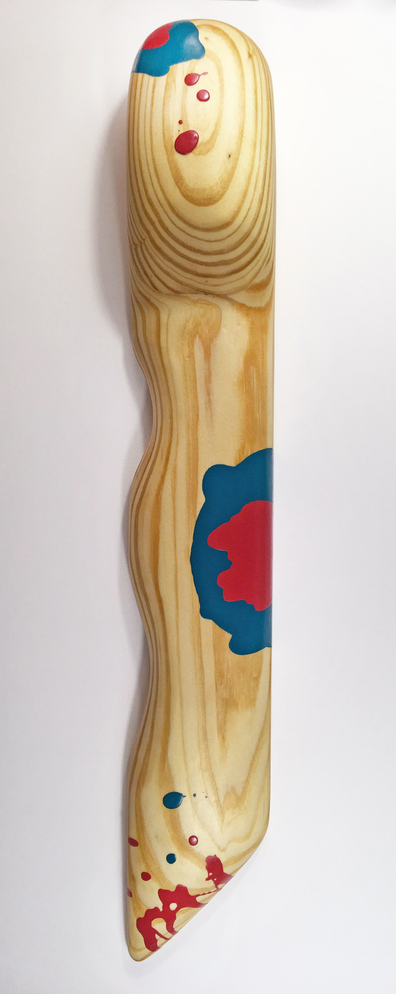 First Artifact , Latex paint and butcher-block oil on pine, 21" x 3.25" x 3,” 2017.
