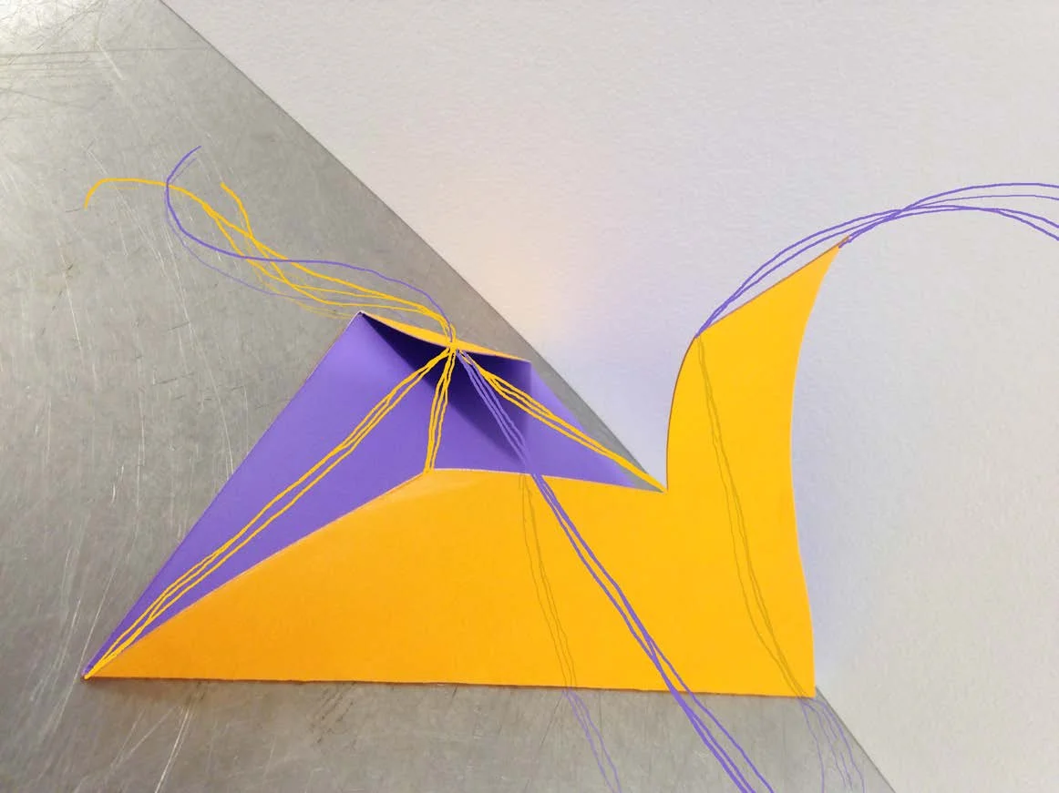 Explorations in paper sculpture and digital drawing, 2016.