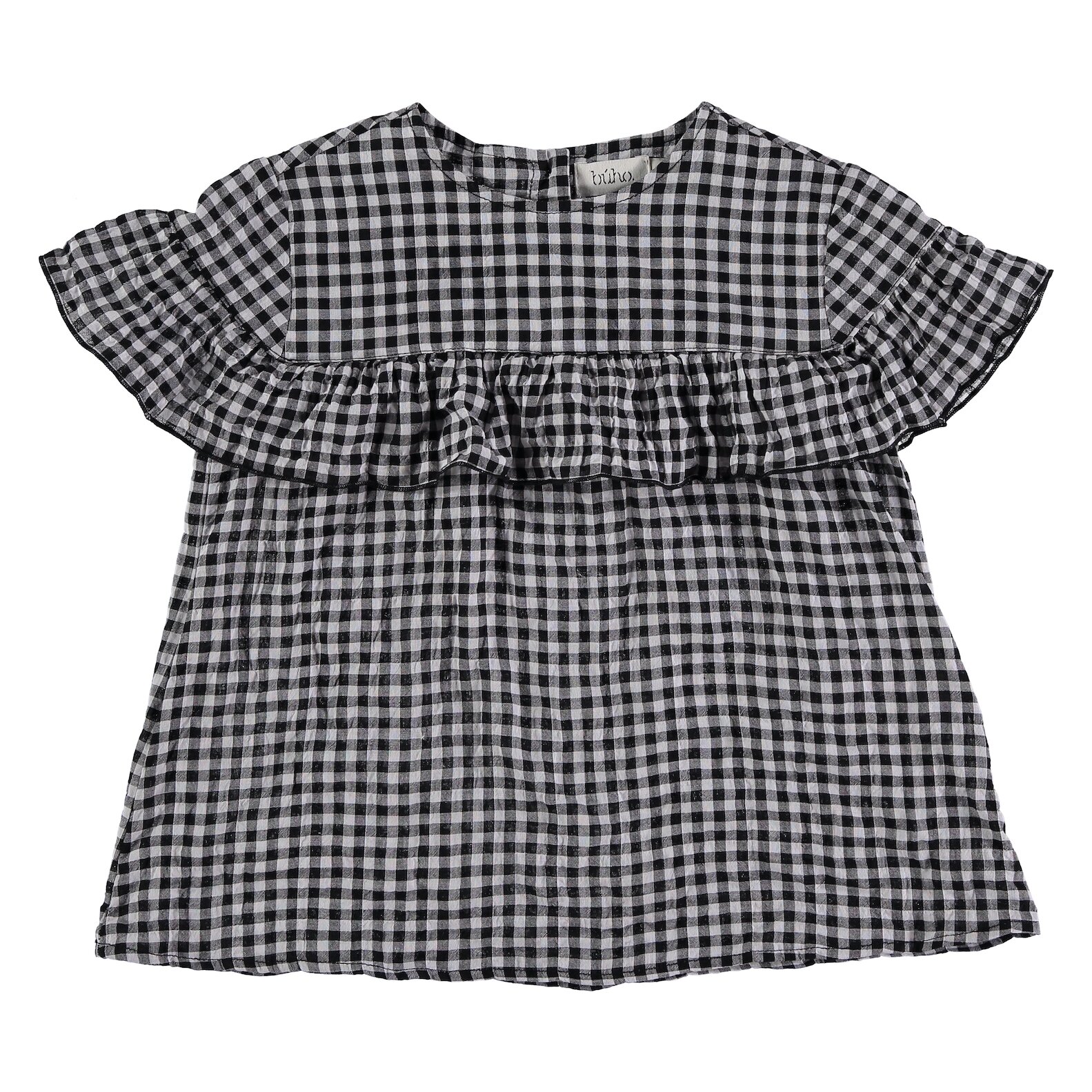 Buho  Check Ruffle Blouse