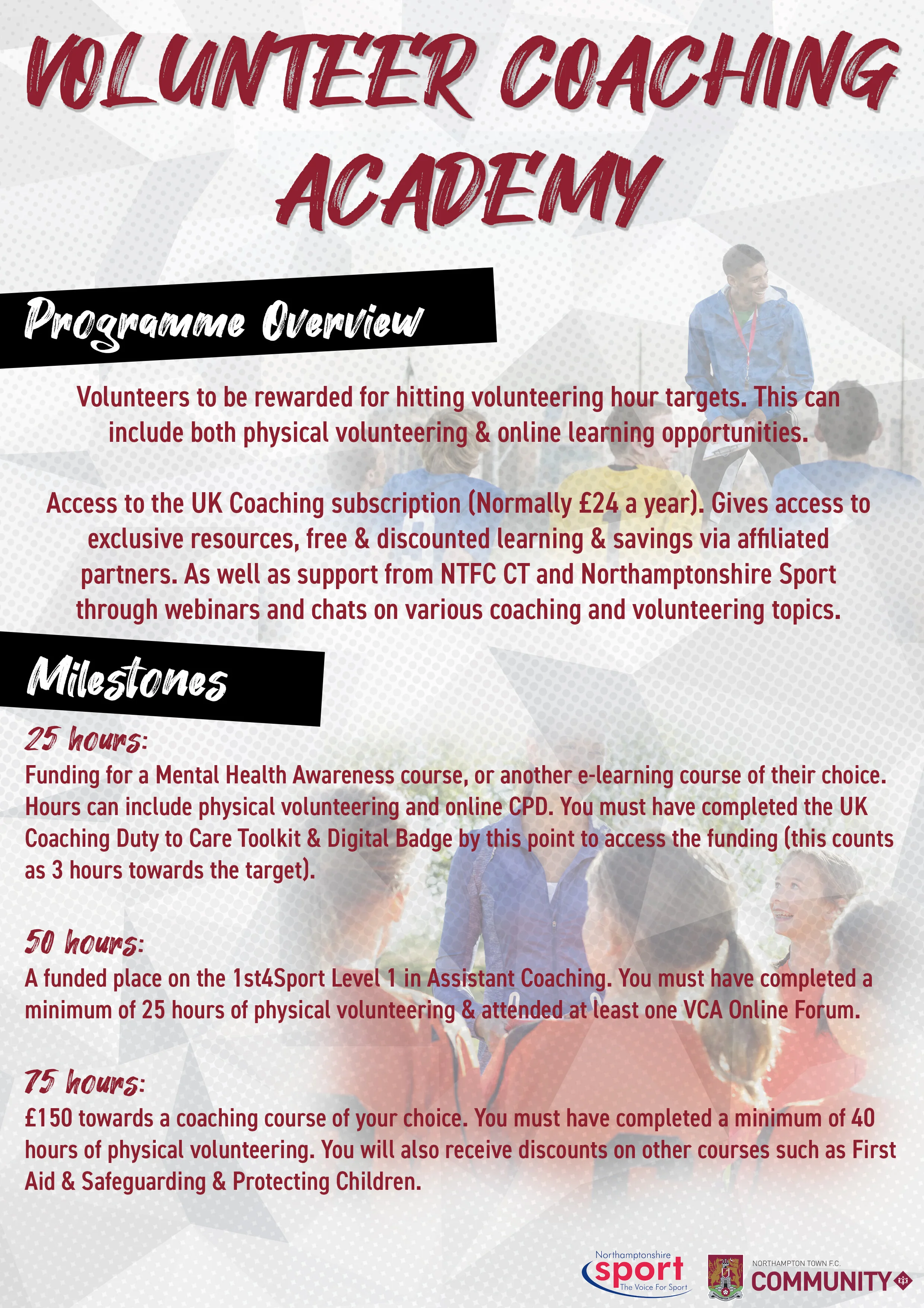 Volunteer Coaching Academy — Northampton Town FC Community Trust
