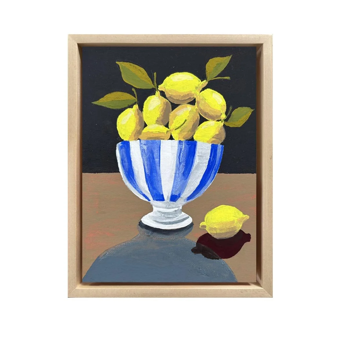 Blue and White Bowl of Lemons Painting
