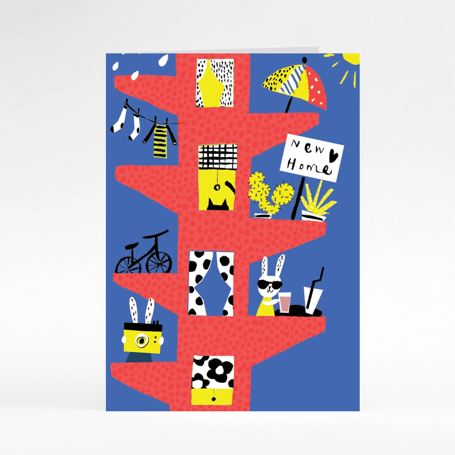 Rabbits in New home card