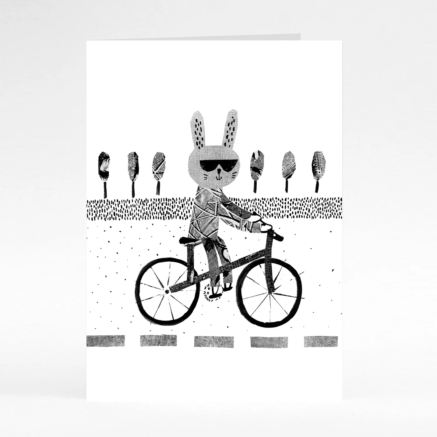 Rabbit on bike card