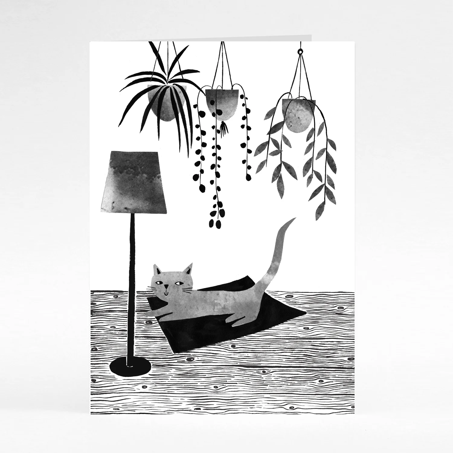 Cat sat on the mat card