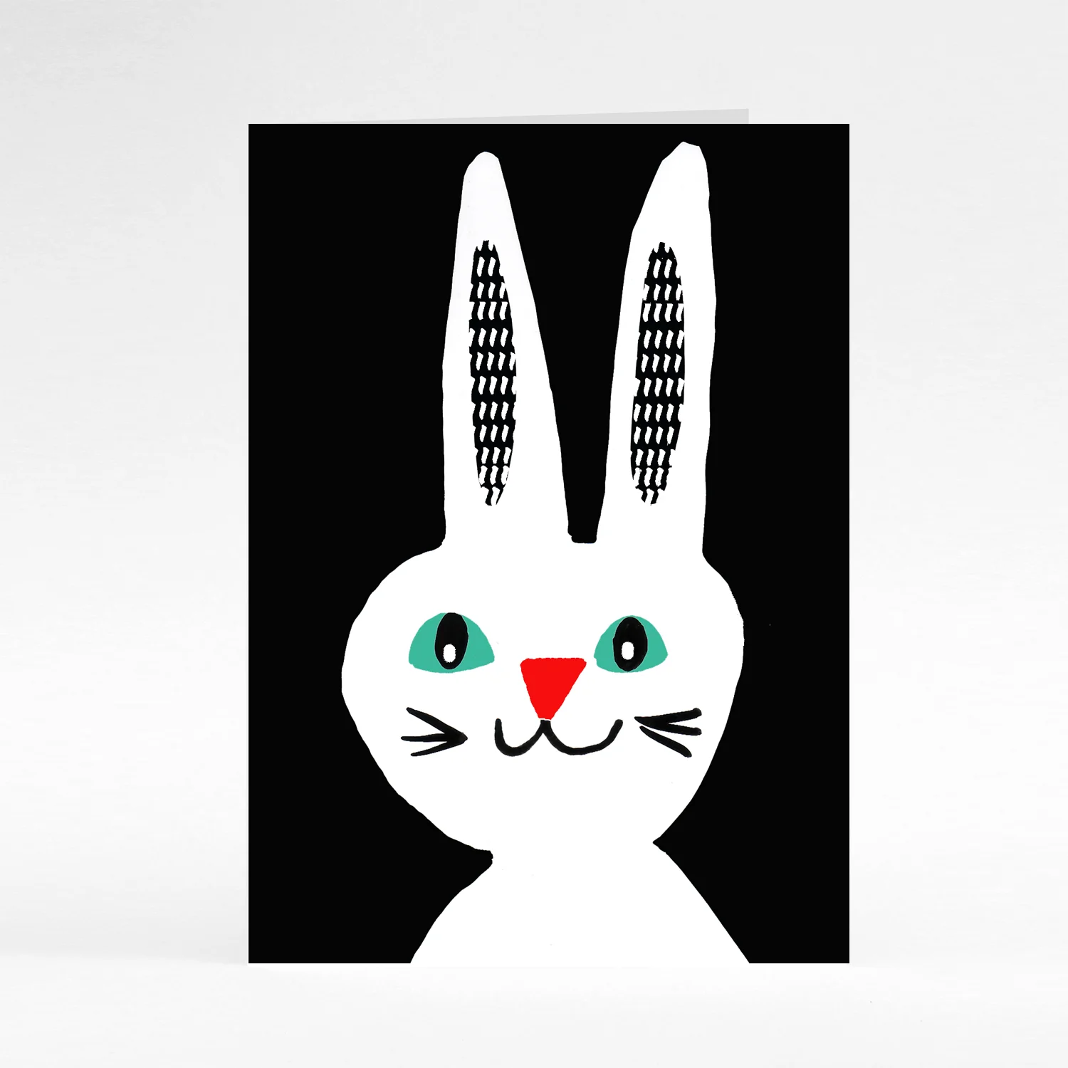 Black and white rabbit card