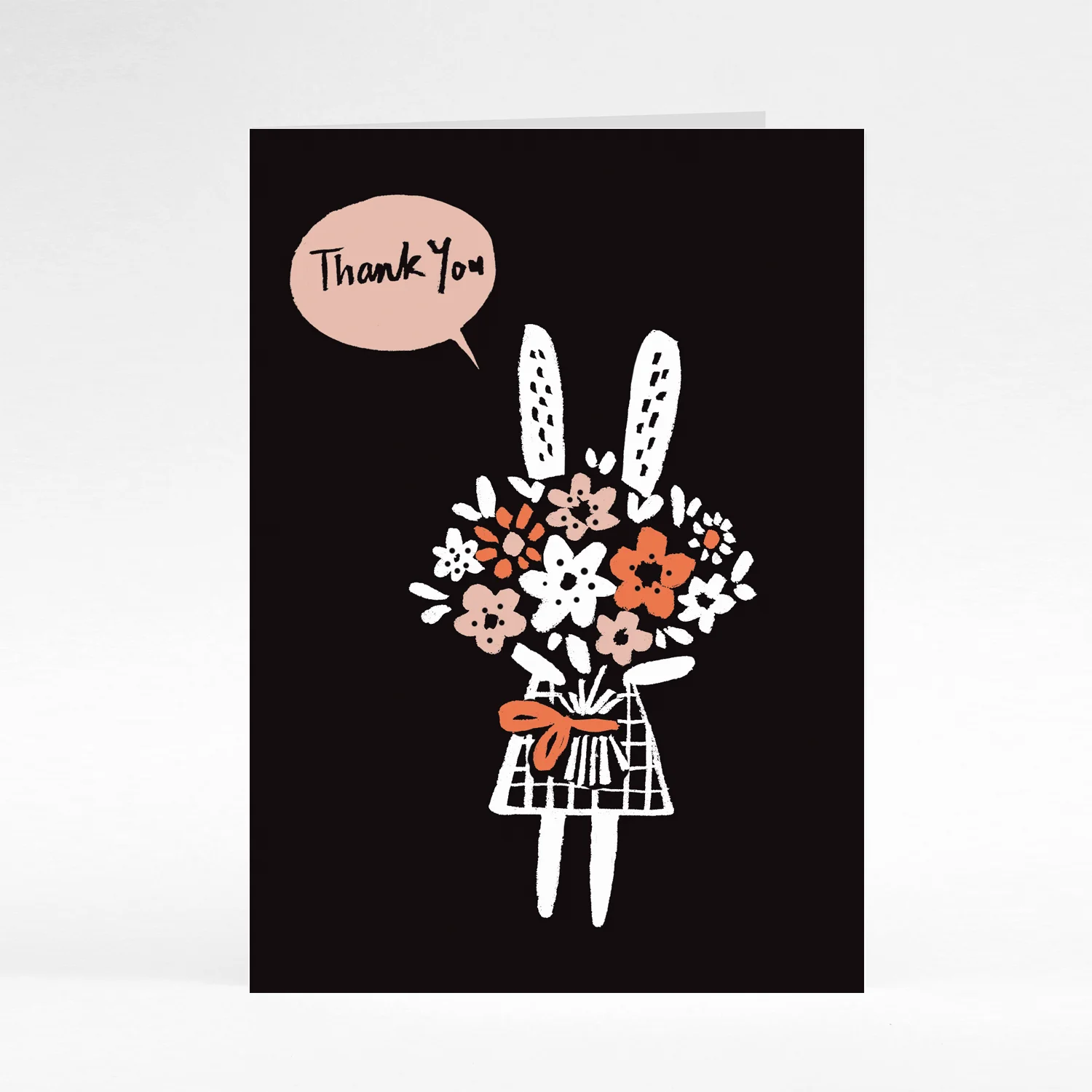 Thank you Rabbit with flowers card