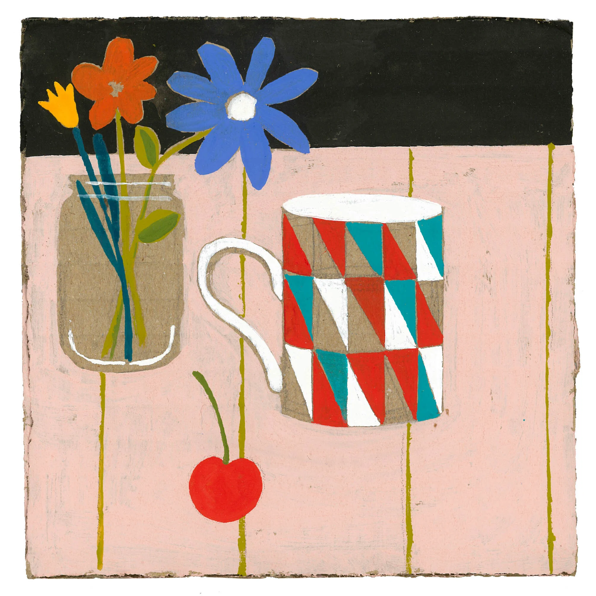 Patterned coffee cup painting