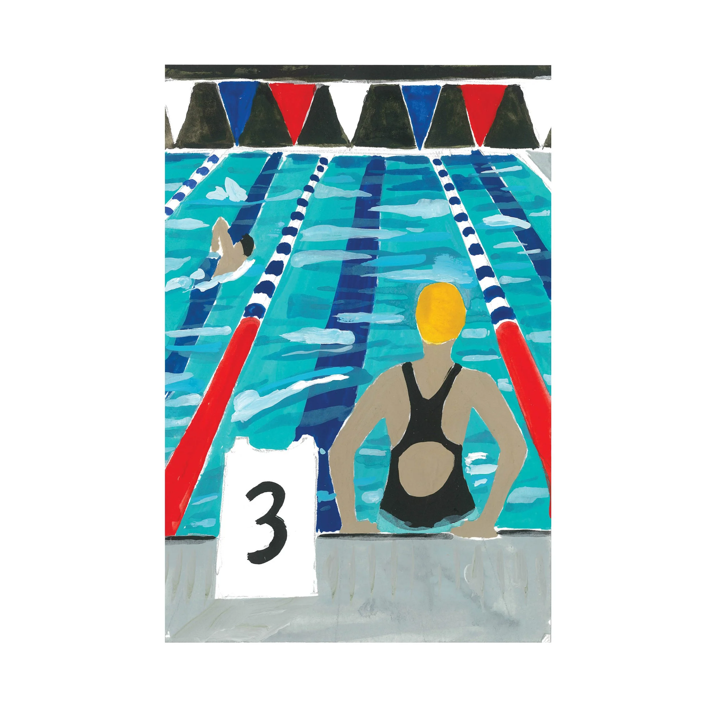 Back of figure in Pool painting