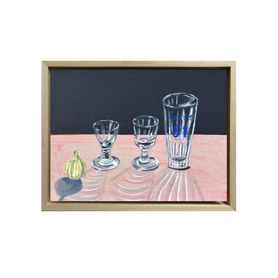 Pastis glass and Fig Painting