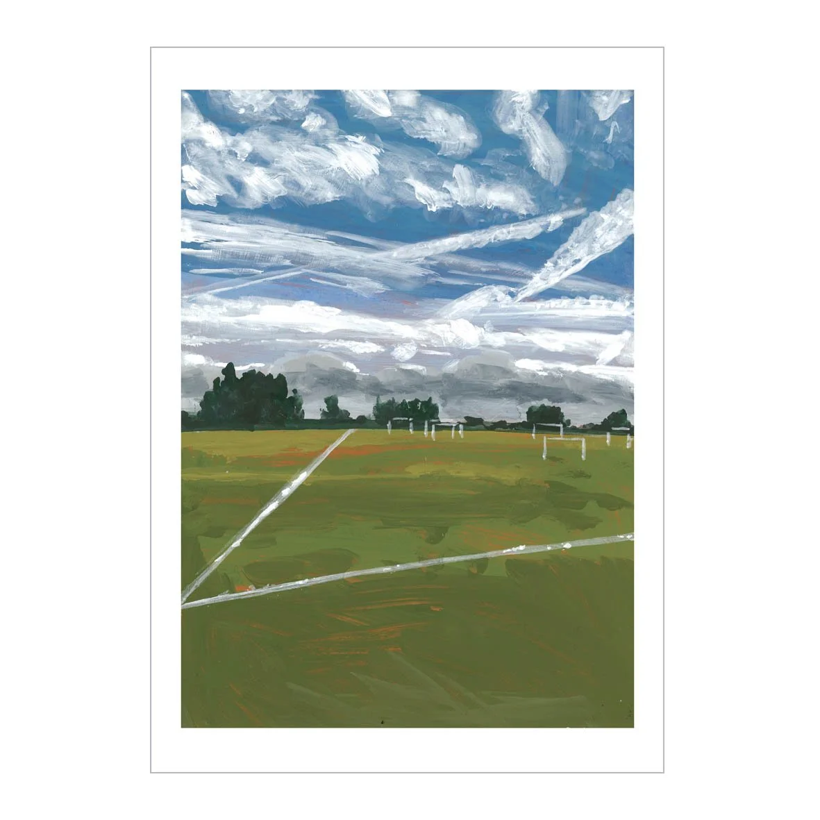 Hackney Marshes Football Pitch A3 Print