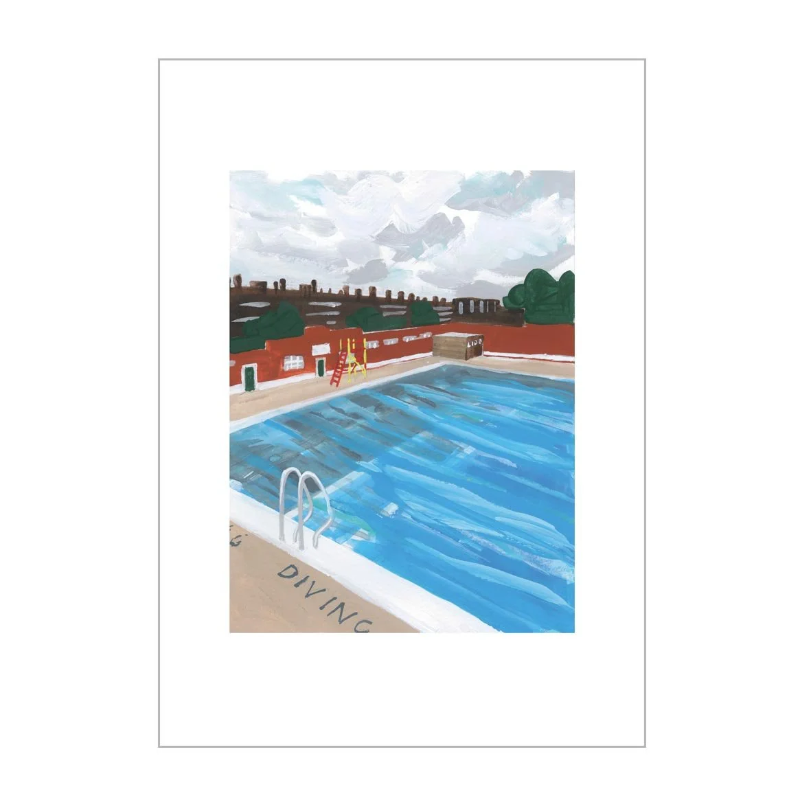 Diagonal view Parliament Hill Lido A3 Print