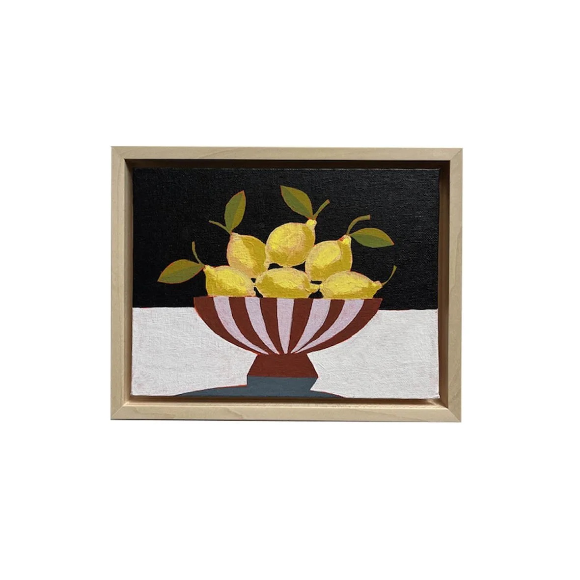 Lemons in Brown striped Bowl painting